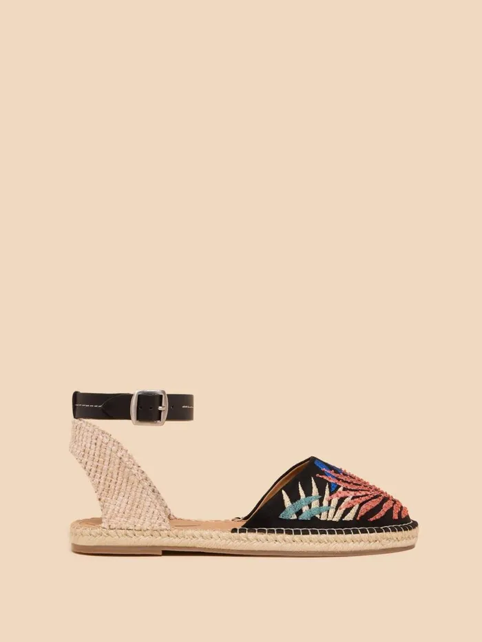 White Stuff SANDALS Honeysuckle Leaf Espadrille Black Multi 8211 Women White Stuff SANDALS Honeysuckle Leaf Espadrille Black Multi 8211 Women