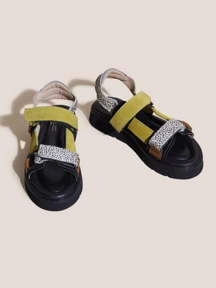 White Stuff SANDALS Leather Trek Sandal Black Multi 8211 Women