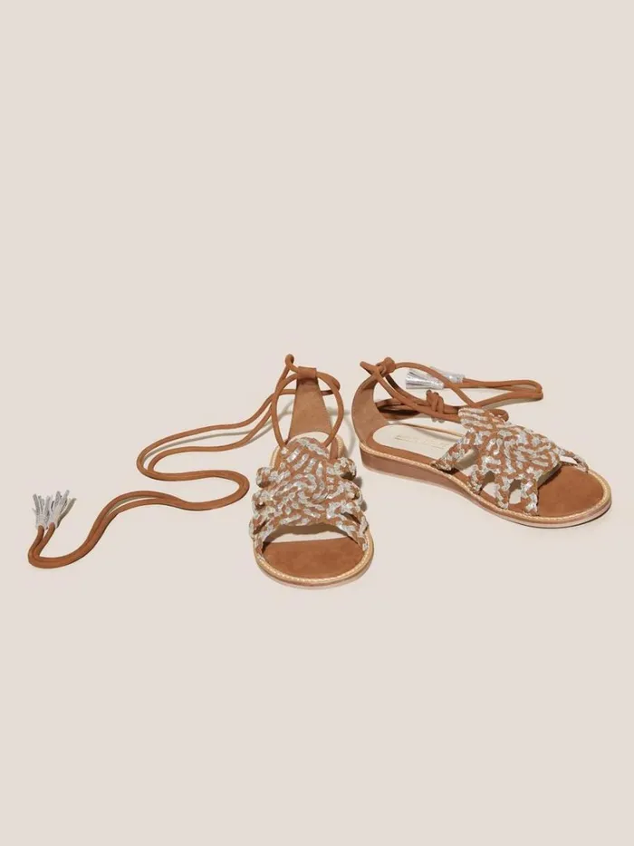 White Stuff SANDALS Plaited Leather Sandal Tie Leg Mid Tan 8211 Women White Stuff SANDALS Plaited Leather Sandal Tie Leg Mid Tan 8211 Women