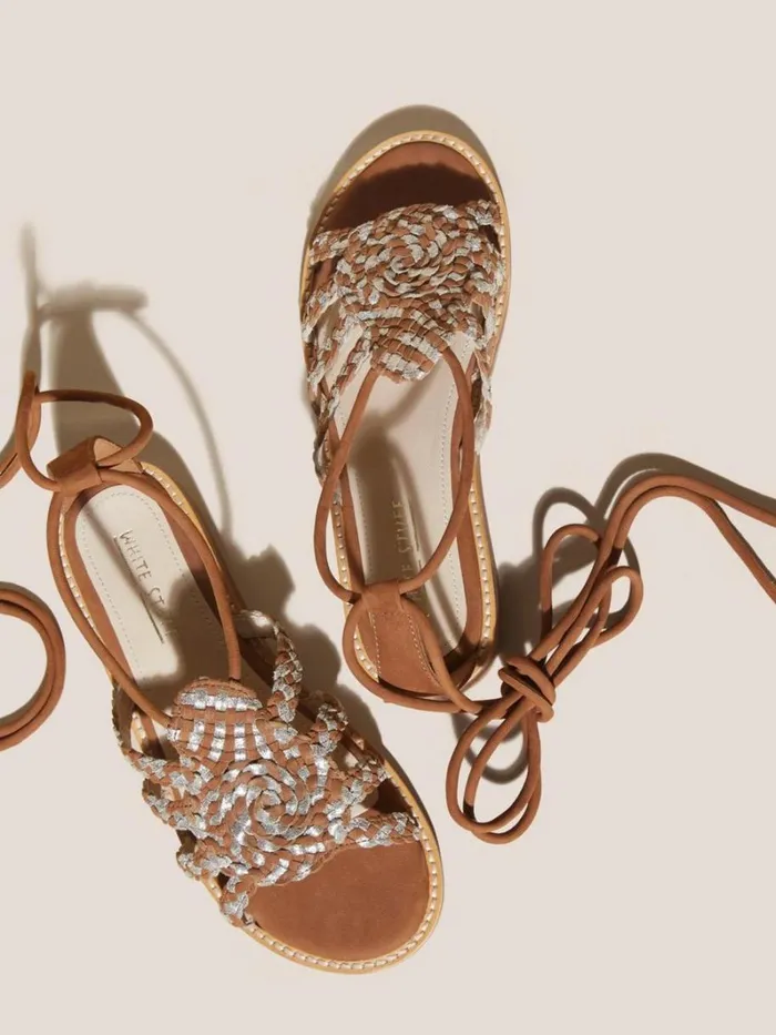 White Stuff SANDALS Plaited Leather Sandal Tie Leg Mid Tan 8211 Women White Stuff SANDALS Plaited Leather Sandal Tie Leg Mid Tan 8211 Women