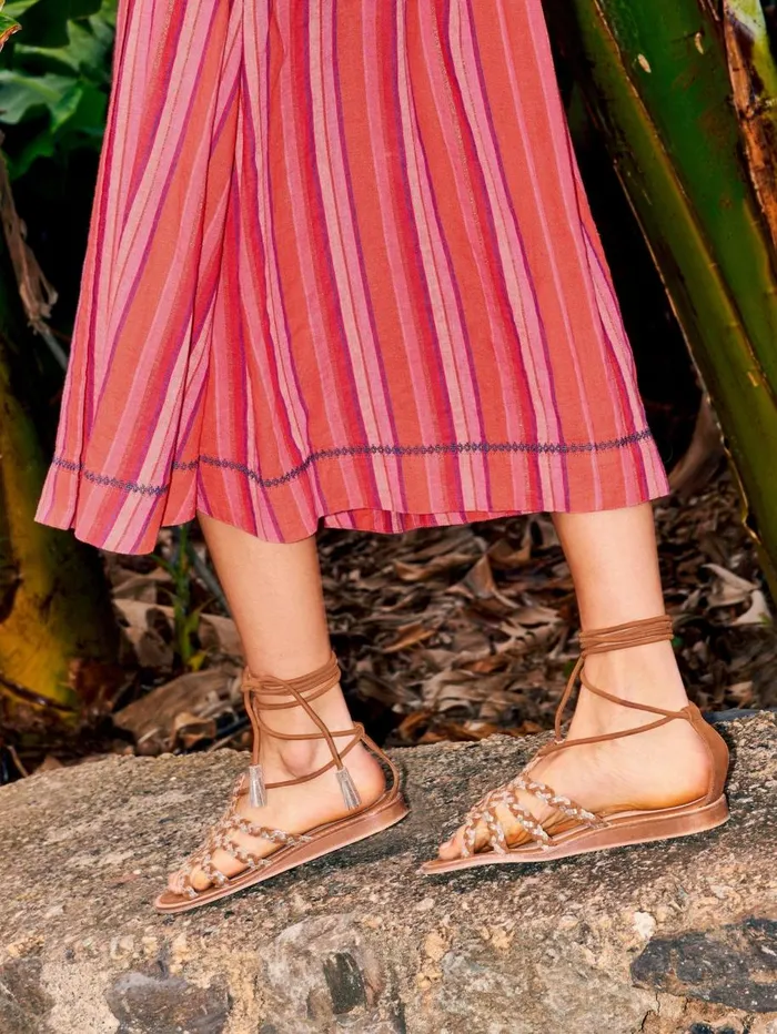 White Stuff SANDALS Plaited Leather Sandal Tie Leg Mid Tan 8211 Women White Stuff SANDALS Plaited Leather Sandal Tie Leg Mid Tan 8211 Women