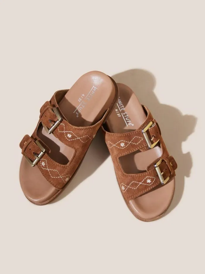 White Stuff SANDALS Suede Embroidered Sandals Tan Multi 8211 Women White Stuff SANDALS Suede Embroidered Sandals Tan Multi 8211 Women