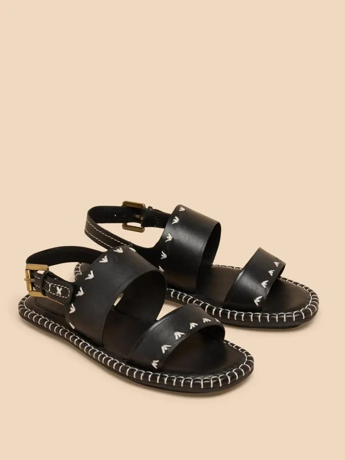 White Stuff SANDALS Sweetpea Leather Sandal Pure Black 8211 Women