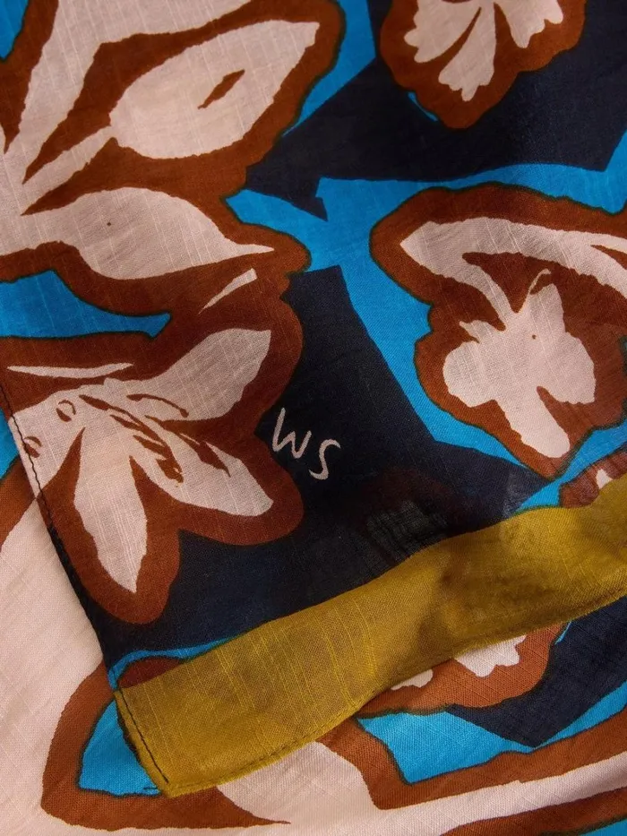 White Stuff SCARVES Abstract Leaf Print Scarf Blue Multi 8211 Women
