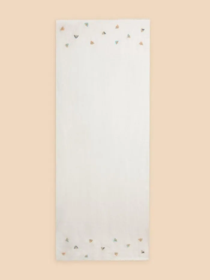 White Stuff SCARVES Embroidered Blend Scarf Ivory Multi 8211 Women White Stuff SCARVES Embroidered Blend Scarf Ivory Multi 8211 Women
