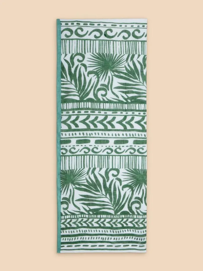 White Stuff SCARVES Organic Cotton Blend Scarf Green Multi 8211 Women White Stuff SCARVES Organic Cotton Blend Scarf Green Multi 8211 Women