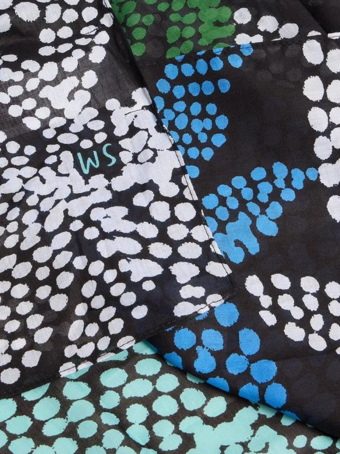 White Stuff SCARVES Organic Cotton Versatile Scarf Black Multi 8211 Women
