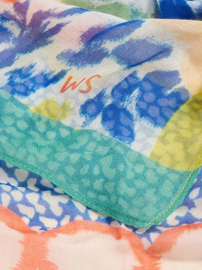 White Stuff SCARVES Patchwork Modal Scarf Blue Multi 8211 Women