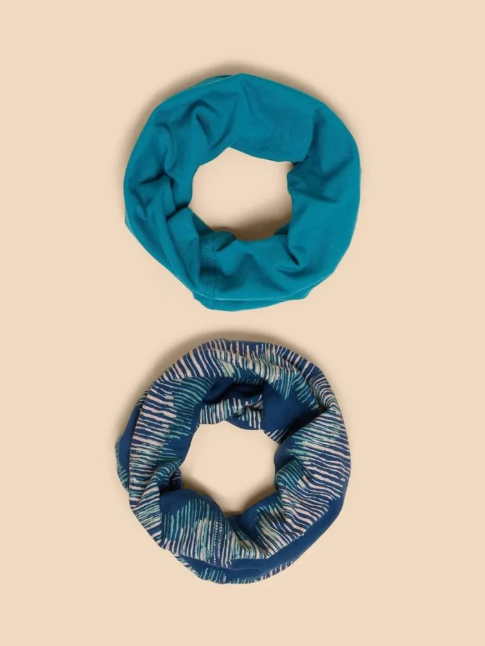 White Stuff SCARVES Versatile 2Pk Jersey Roll Teal Multi 8211 Women