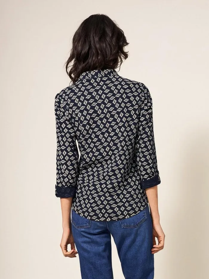 White Stuff SHIRTS and BLOUSES Annie Cotton Jersey Shirt Black Print 8211 Women White Stuff SHIRTS and BLOUSES Annie Cotton Jersey Shirt Black Print 8211 Women