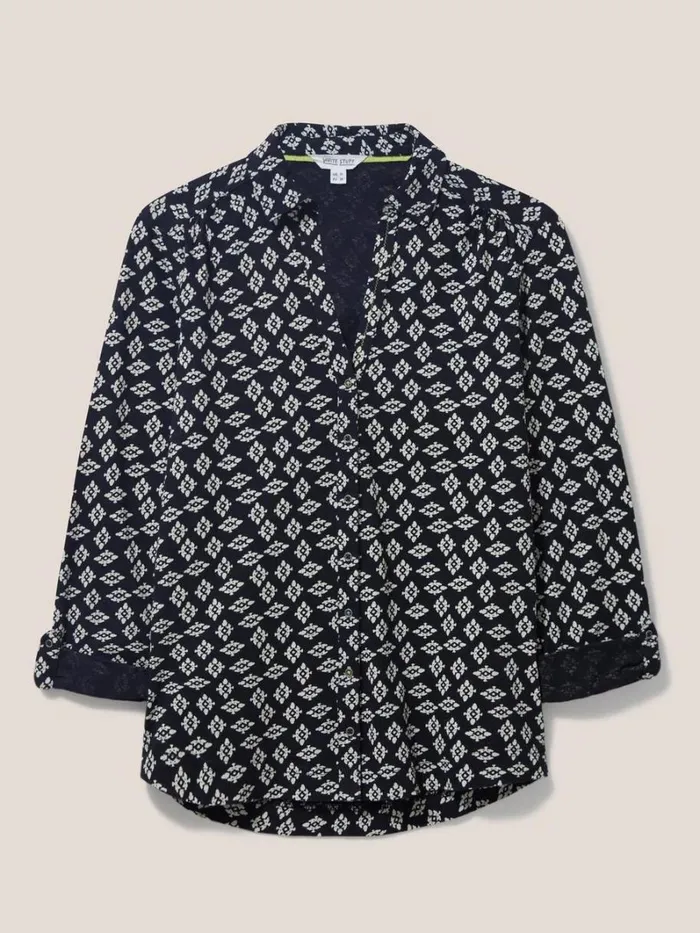 White Stuff SHIRTS and BLOUSES Annie Cotton Jersey Shirt Black Print 8211 Women White Stuff SHIRTS and BLOUSES Annie Cotton Jersey Shirt Black Print 8211 Women