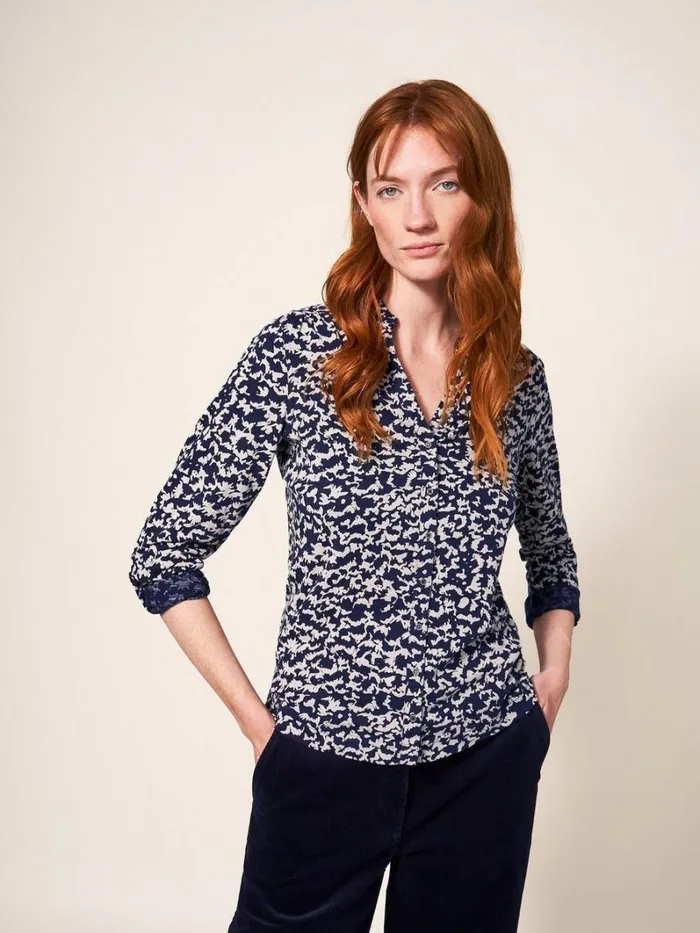 White Stuff SHIRTS and BLOUSES Annie Cotton Jersey Shirt Natural Print 8211 Women White Stuff SHIRTS and BLOUSES Annie Cotton Jersey Shirt Natural Print 8211 Women