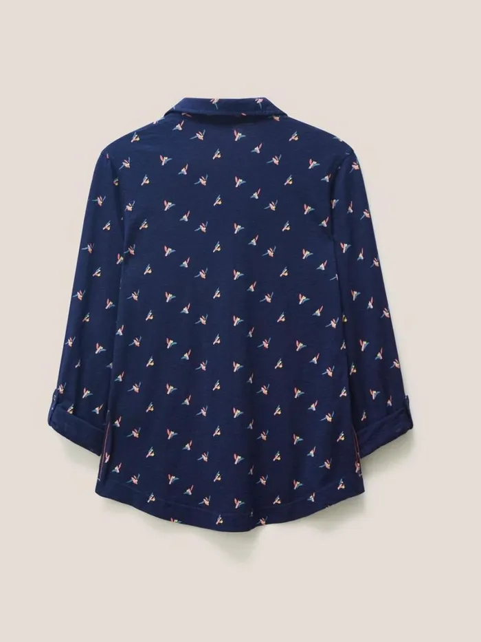 White Stuff SHIRTS and BLOUSES Annie Cotton Jersey Shirt Navy Print 8211 Women White Stuff SHIRTS and BLOUSES Annie Cotton Jersey Shirt Navy Print 8211 Women