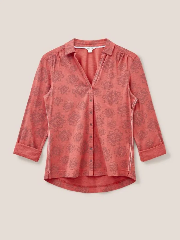 White Stuff SHIRTS and BLOUSES Annie Cotton Jersey Shirt Pink Print 8211 Women White Stuff SHIRTS and BLOUSES Annie Cotton Jersey Shirt Pink Print 8211 Women