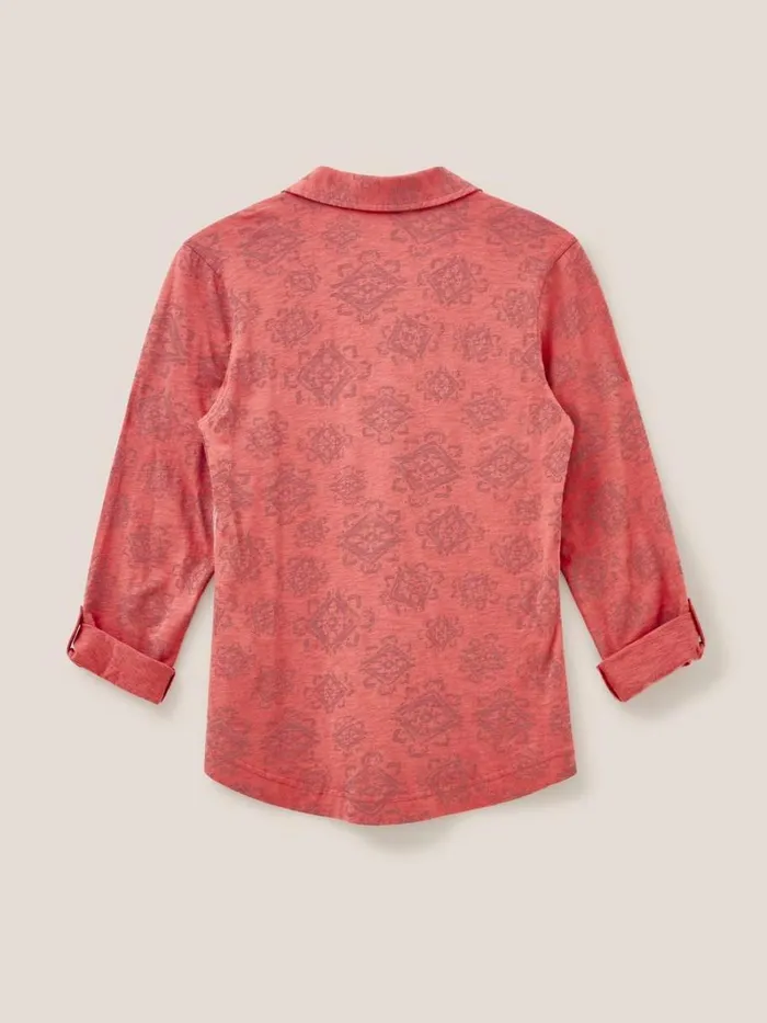 White Stuff SHIRTS and BLOUSES Annie Cotton Jersey Shirt Pink Print 8211 Women White Stuff SHIRTS and BLOUSES Annie Cotton Jersey Shirt Pink Print 8211 Women