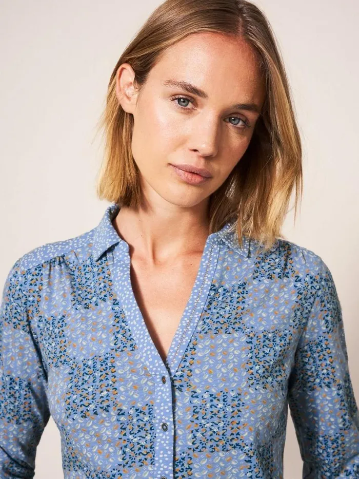 White Stuff SHIRTS and BLOUSES Annie Jersey Fairtrade Cotton Shirt White Multi 8211 Women White Stuff SHIRTS and BLOUSES Annie Jersey Fairtrade Cotton Shirt White Multi 8211 Women