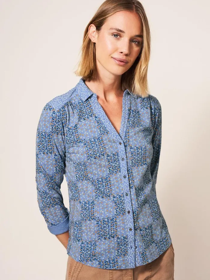 White Stuff SHIRTS and BLOUSES Annie Jersey Fairtrade Cotton Shirt White Multi 8211 Women White Stuff SHIRTS and BLOUSES Annie Jersey Fairtrade Cotton Shirt White Multi 8211 Women