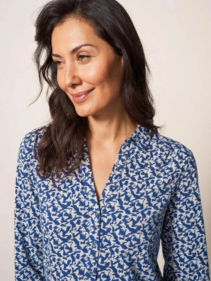 White Stuff SHIRTS and BLOUSES Annie Jersey Printed Shirt Navy Print 8211 Women White Stuff SHIRTS and BLOUSES Annie Jersey Printed Shirt Navy Print 8211 Women