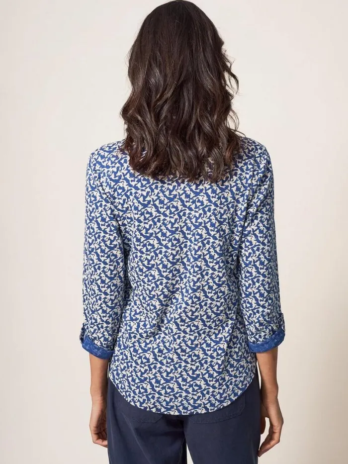 White Stuff SHIRTS and BLOUSES Annie Jersey Printed Shirt Navy Print 8211 Women White Stuff SHIRTS and BLOUSES Annie Jersey Printed Shirt Navy Print 8211 Women