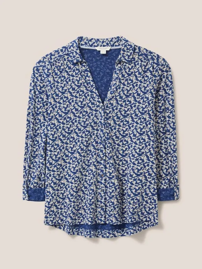 White Stuff SHIRTS and BLOUSES Annie Jersey Printed Shirt Navy Print 8211 Women White Stuff SHIRTS and BLOUSES Annie Jersey Printed Shirt Navy Print 8211 Women