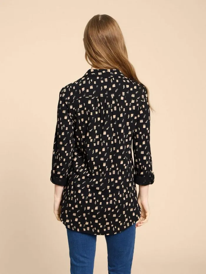 White Stuff SHIRTS and BLOUSES ANNIE LONGLINE LONG SLEEVE SHIRT Black Print 8211 Women White Stuff SHIRTS and BLOUSES ANNIE LONGLINE LONG SLEEVE SHIRT Black Print 8211 Women