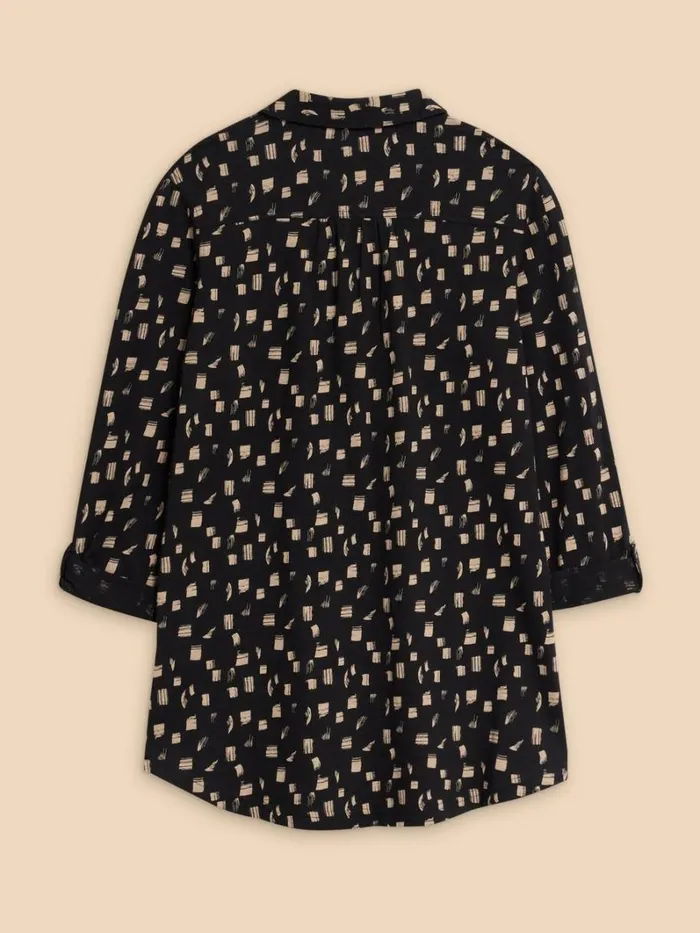 White Stuff SHIRTS and BLOUSES ANNIE LONGLINE LONG SLEEVE SHIRT Black Print 8211 Women White Stuff SHIRTS and BLOUSES ANNIE LONGLINE LONG SLEEVE SHIRT Black Print 8211 Women