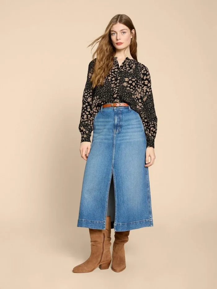 White Stuff SHIRTS and BLOUSES Ari Eco Vero Top Black Print 8211 Women