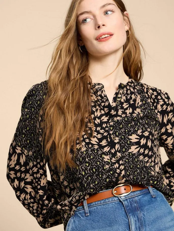 White Stuff SHIRTS and BLOUSES Ari Eco Vero Top Black Print 8211 Women White Stuff SHIRTS and BLOUSES Ari Eco Vero Top Black Print 8211 Women