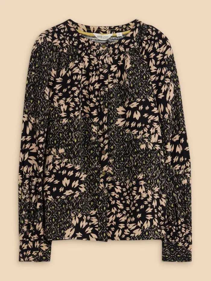 White Stuff SHIRTS and BLOUSES Ari Eco Vero Top Black Print 8211 Women White Stuff SHIRTS and BLOUSES Ari Eco Vero Top Black Print 8211 Women