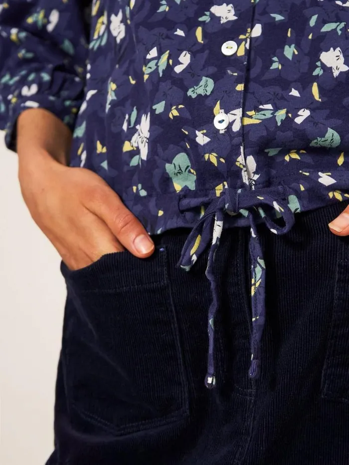 White Stuff SHIRTS and BLOUSES BENNIE TIE HEM SHIRT Navy Print 8211 Women