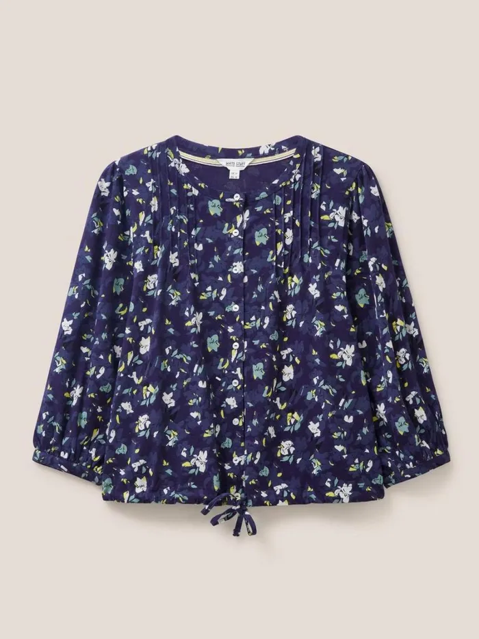 White Stuff SHIRTS and BLOUSES BENNIE TIE HEM SHIRT Navy Print 8211 Women White Stuff SHIRTS and BLOUSES BENNIE TIE HEM SHIRT Navy Print 8211 Women