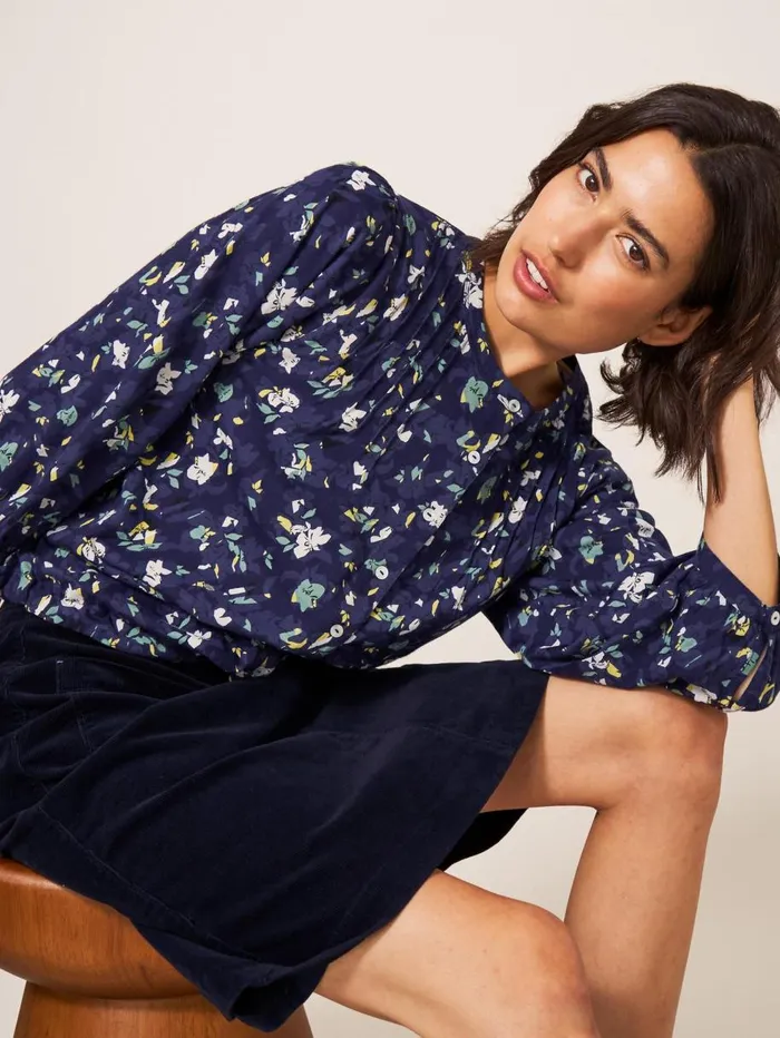 White Stuff SHIRTS and BLOUSES BENNIE TIE HEM SHIRT Navy Print 8211 Women White Stuff SHIRTS and BLOUSES BENNIE TIE HEM SHIRT Navy Print 8211 Women