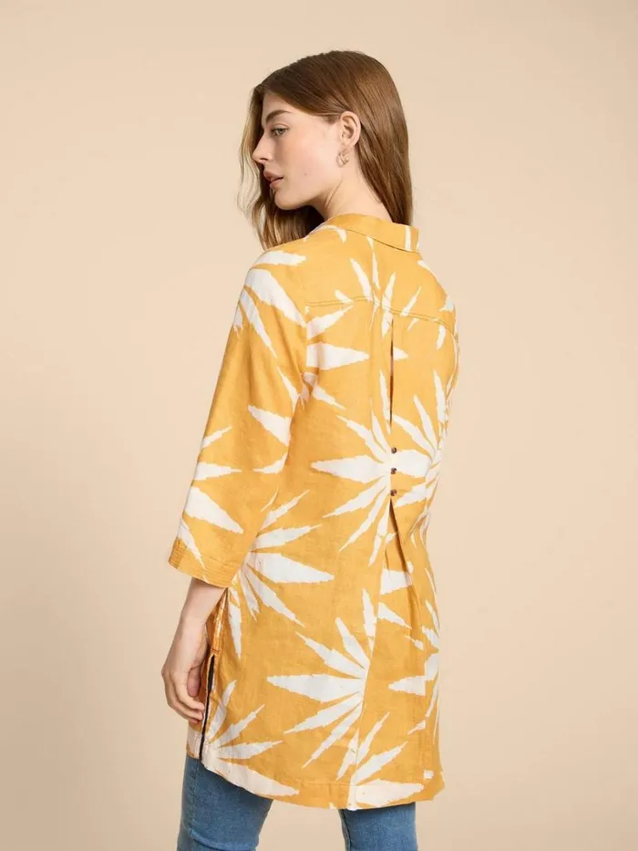 White Stuff SHIRTS and BLOUSES Blaire Linen Tunic Chartreuse Print 8211 Women White Stuff SHIRTS and BLOUSES Blaire Linen Tunic Chartreuse Print 8211 Women