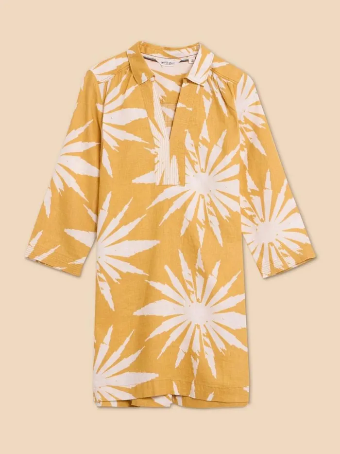 White Stuff SHIRTS and BLOUSES Blaire Linen Tunic Chartreuse Print 8211 Women White Stuff SHIRTS and BLOUSES Blaire Linen Tunic Chartreuse Print 8211 Women