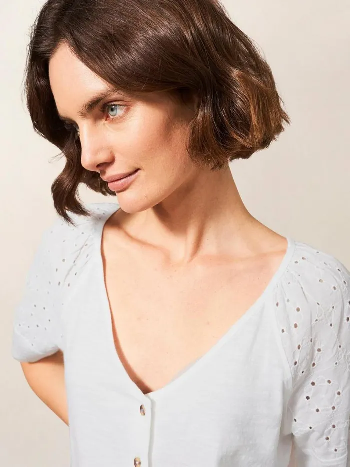White Stuff SHIRTS and BLOUSES BRODERIE MIX TWO WAY TOP Brilliant White 8211 Women White Stuff SHIRTS and BLOUSES BRODERIE MIX TWO WAY TOP Brilliant White 8211 Women