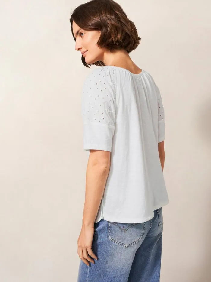 White Stuff SHIRTS and BLOUSES BRODERIE MIX TWO WAY TOP Brilliant White 8211 Women White Stuff SHIRTS and BLOUSES BRODERIE MIX TWO WAY TOP Brilliant White 8211 Women