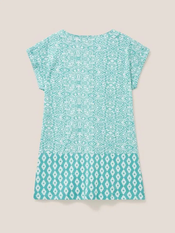White Stuff SHIRTS and BLOUSES CARRIE CREW NECK TUNIC Teal Print 8211 Women White Stuff SHIRTS and BLOUSES CARRIE CREW NECK TUNIC Teal Print 8211 Women
