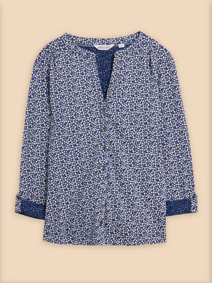 White Stuff SHIRTS and BLOUSES CONNIE COLLARLESS SHIRT Blue Multi 8211 Women White Stuff SHIRTS and BLOUSES CONNIE COLLARLESS SHIRT Blue Multi 8211 Women