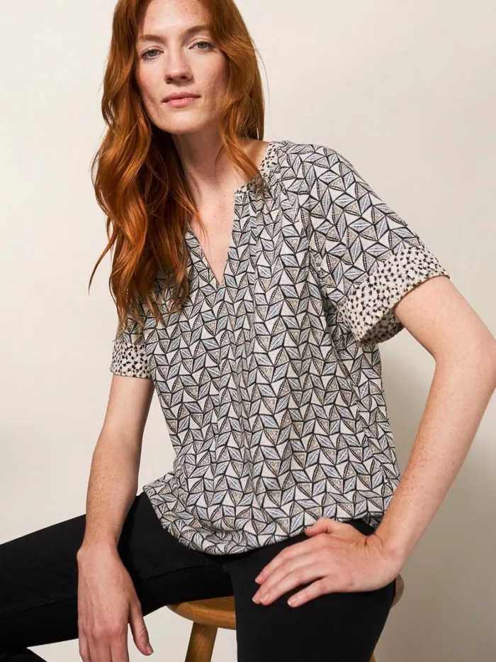 White Stuff SHIRTS and BLOUSES Cora Top Natural Multi 8211 Women