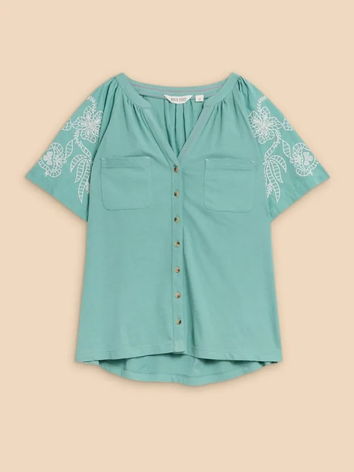 White Stuff SHIRTS and BLOUSES DAISY RAGLAN SHIRT Mid Teal 8211 Women White Stuff SHIRTS and BLOUSES DAISY RAGLAN SHIRT Mid Teal 8211 Women