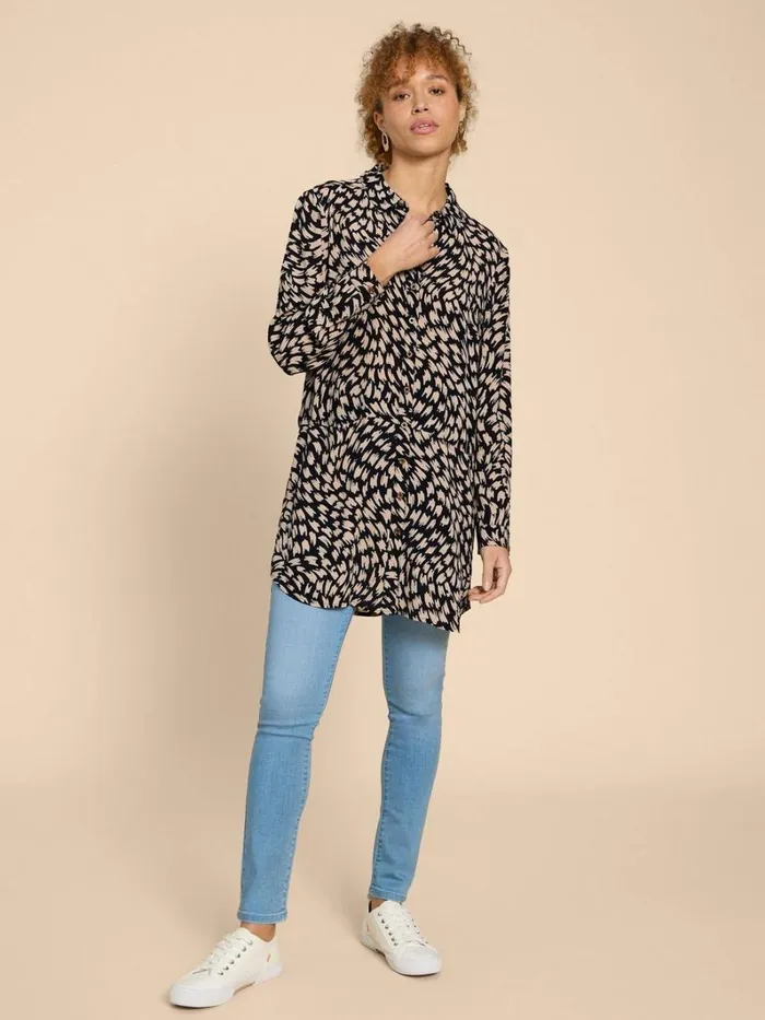 White Stuff SHIRTS and BLOUSES Danika Printed Tunic Black Multi 8211 Women