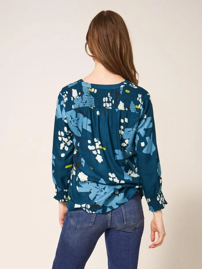 White Stuff SHIRTS and BLOUSES Elisa Eco Vero V Neck Top Teal Multi 8211 Women White Stuff SHIRTS and BLOUSES Elisa Eco Vero V Neck Top Teal Multi 8211 Women