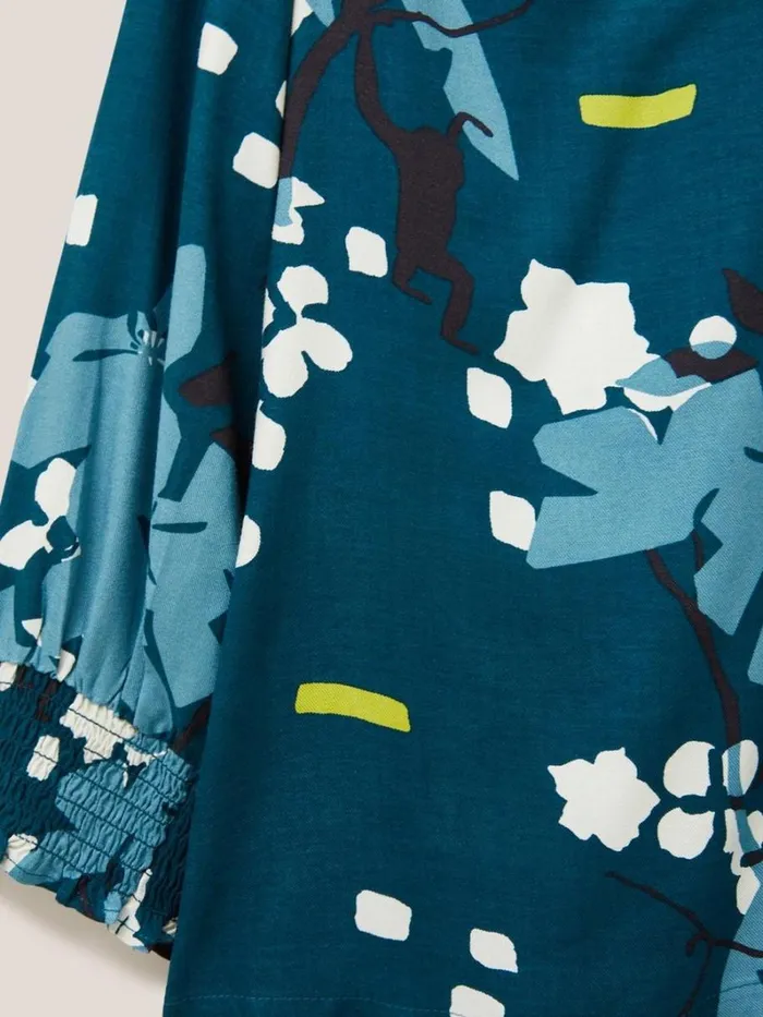 White Stuff SHIRTS and BLOUSES Elisa Eco Vero V Neck Top Teal Multi 8211 Women White Stuff SHIRTS and BLOUSES Elisa Eco Vero V Neck Top Teal Multi 8211 Women