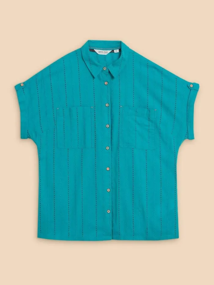 White Stuff SHIRTS and BLOUSES Ellie Cotton Broderie Shirt Bright Teal 8211 Women White Stuff SHIRTS and BLOUSES Ellie Cotton Broderie Shirt Bright Teal 8211 Women