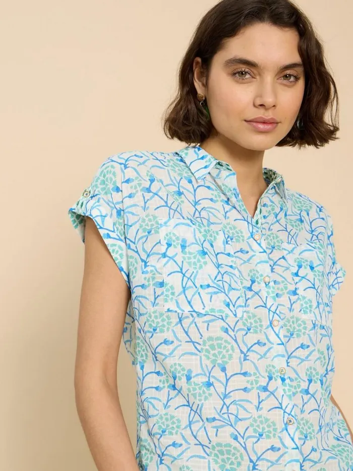 White Stuff SHIRTS and BLOUSES Ellie Organic Cotton Shirt Ivory Print 8211 Women White Stuff SHIRTS and BLOUSES Ellie Organic Cotton Shirt Ivory Print 8211 Women