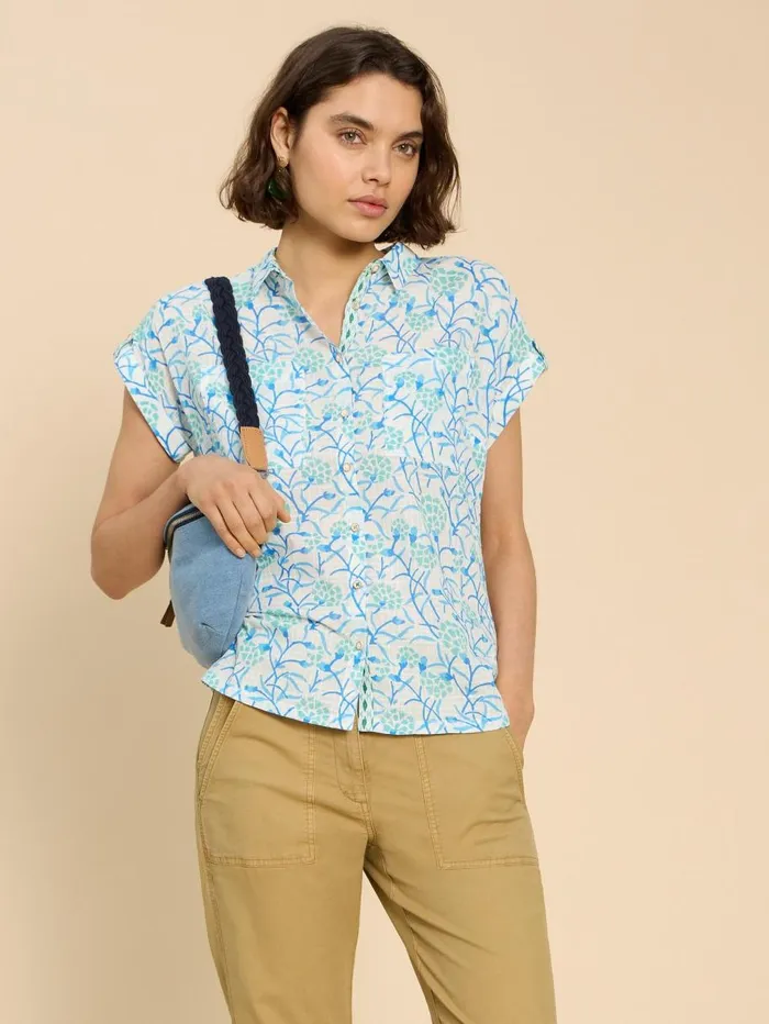 White Stuff SHIRTS and BLOUSES Ellie Organic Cotton Shirt Ivory Print 8211 Women White Stuff SHIRTS and BLOUSES Ellie Organic Cotton Shirt Ivory Print 8211 Women