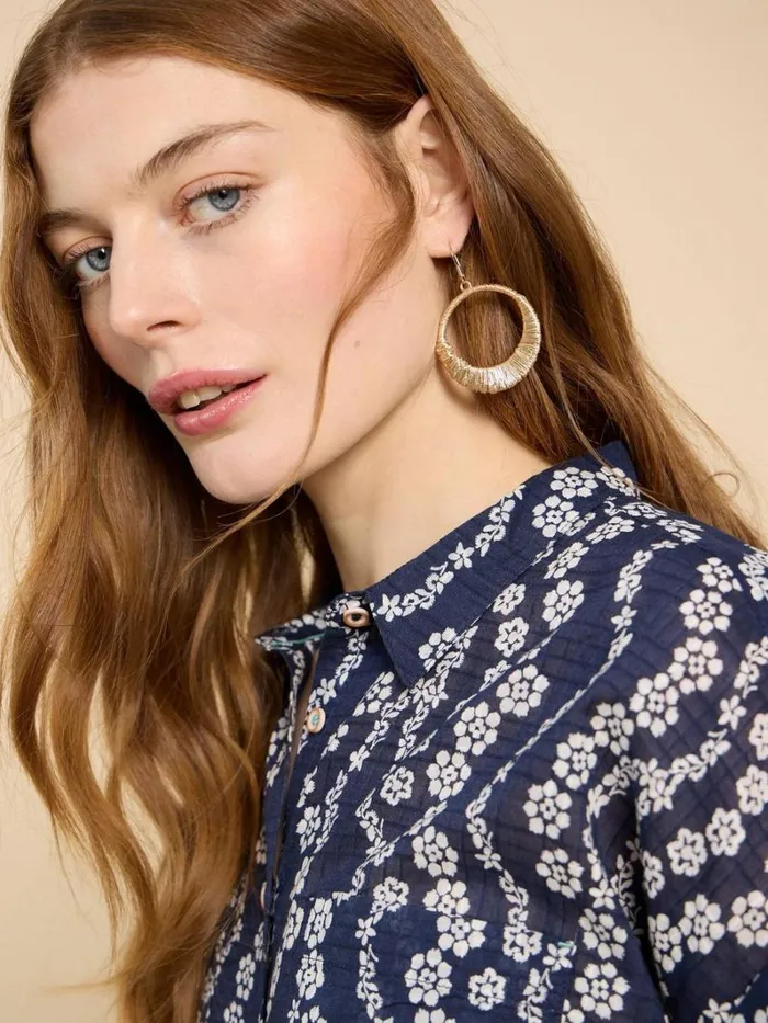 White Stuff SHIRTS and BLOUSES Ellie Organic Cotton Shirt Navy Print 8211 Women White Stuff SHIRTS and BLOUSES Ellie Organic Cotton Shirt Navy Print 8211 Women