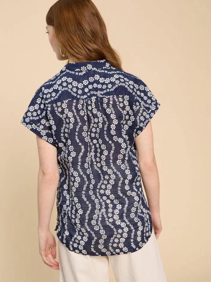 White Stuff SHIRTS and BLOUSES Ellie Organic Cotton Shirt Navy Print 8211 Women White Stuff SHIRTS and BLOUSES Ellie Organic Cotton Shirt Navy Print 8211 Women