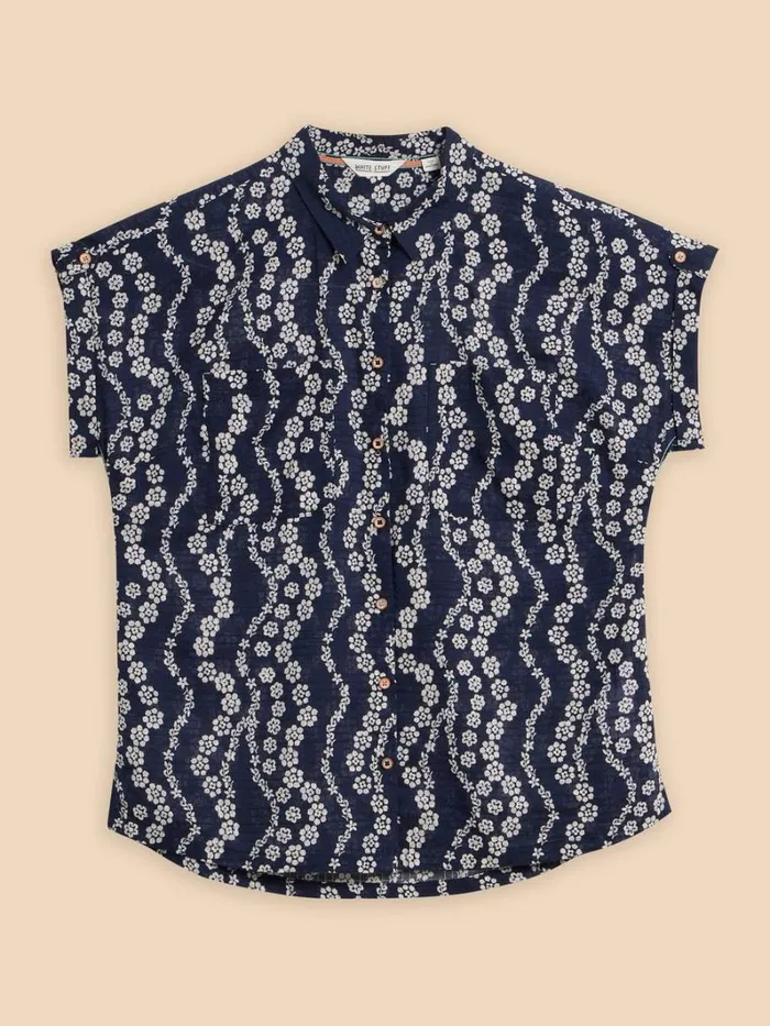 White Stuff SHIRTS and BLOUSES Ellie Organic Cotton Shirt Navy Print 8211 Women White Stuff SHIRTS and BLOUSES Ellie Organic Cotton Shirt Navy Print 8211 Women