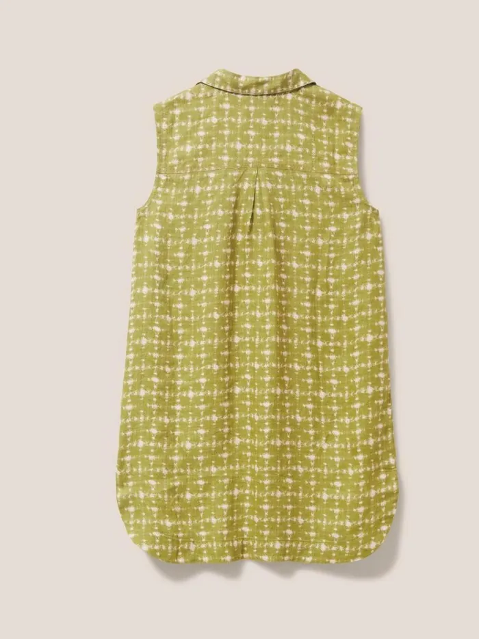 White Stuff SHIRTS and BLOUSES Elsie Sleeveless Linen Tunic Green Multi 8211 Women White Stuff SHIRTS and BLOUSES Elsie Sleeveless Linen Tunic Green Multi 8211 Women